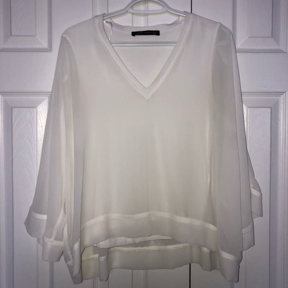 White Zara sheer Blouse, with solid tank inside - Picture 1 of 5